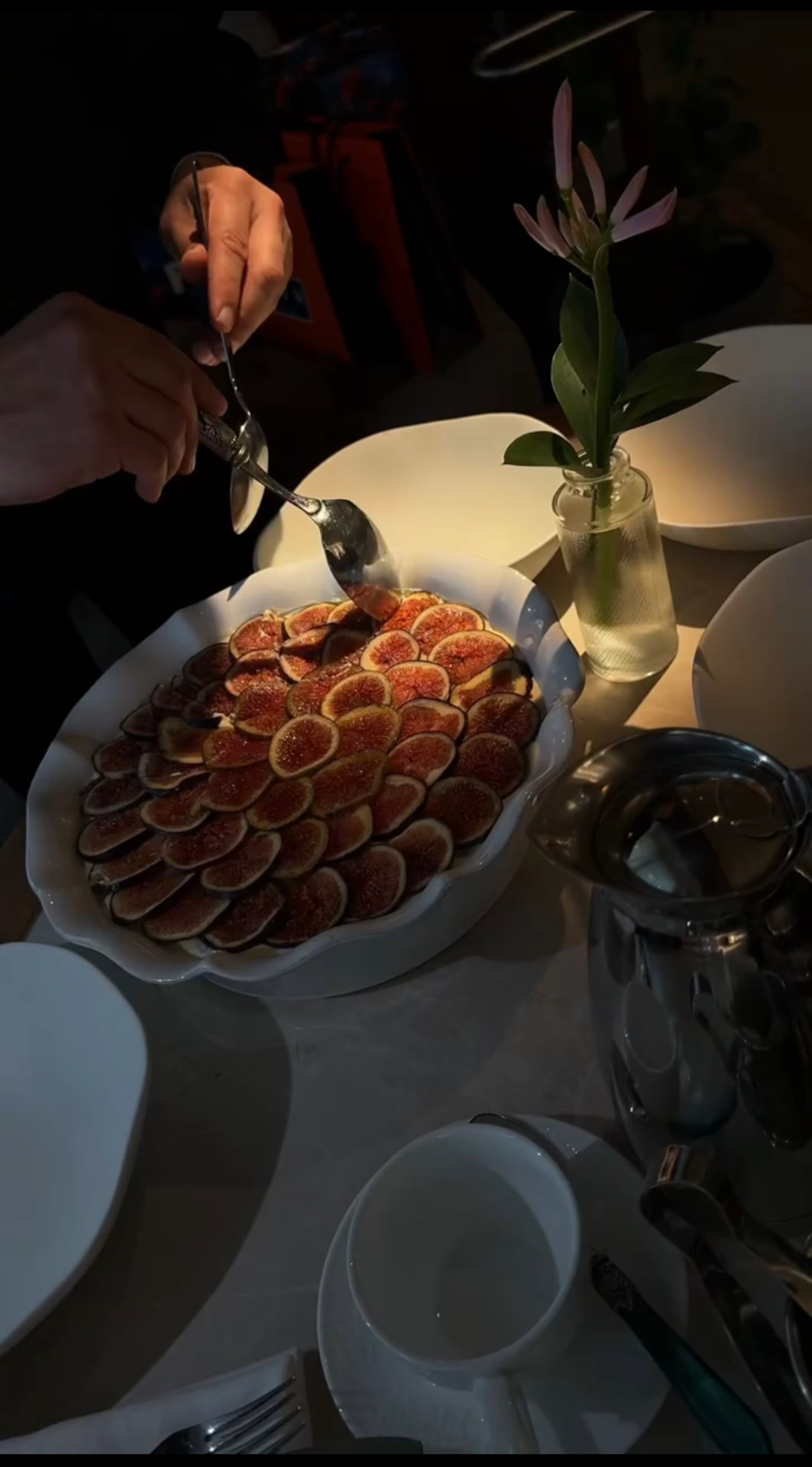 Fresh figs served at an intimate dinner